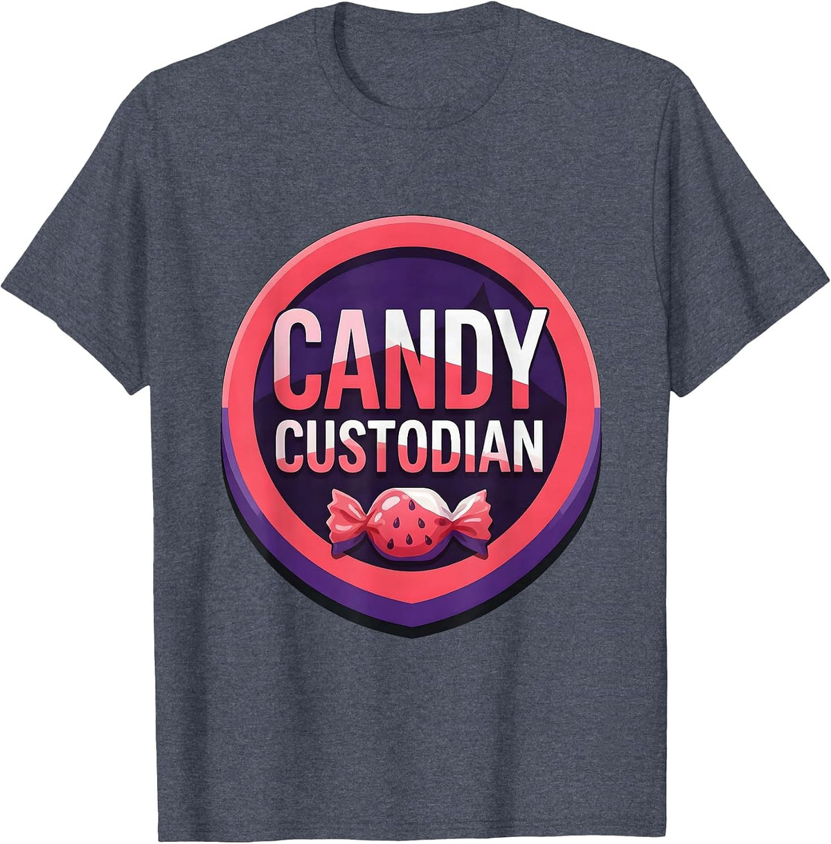 Candy Custodian Gummy Jelly Pop Funny Halloween Party T-Shirt - Heather Blue