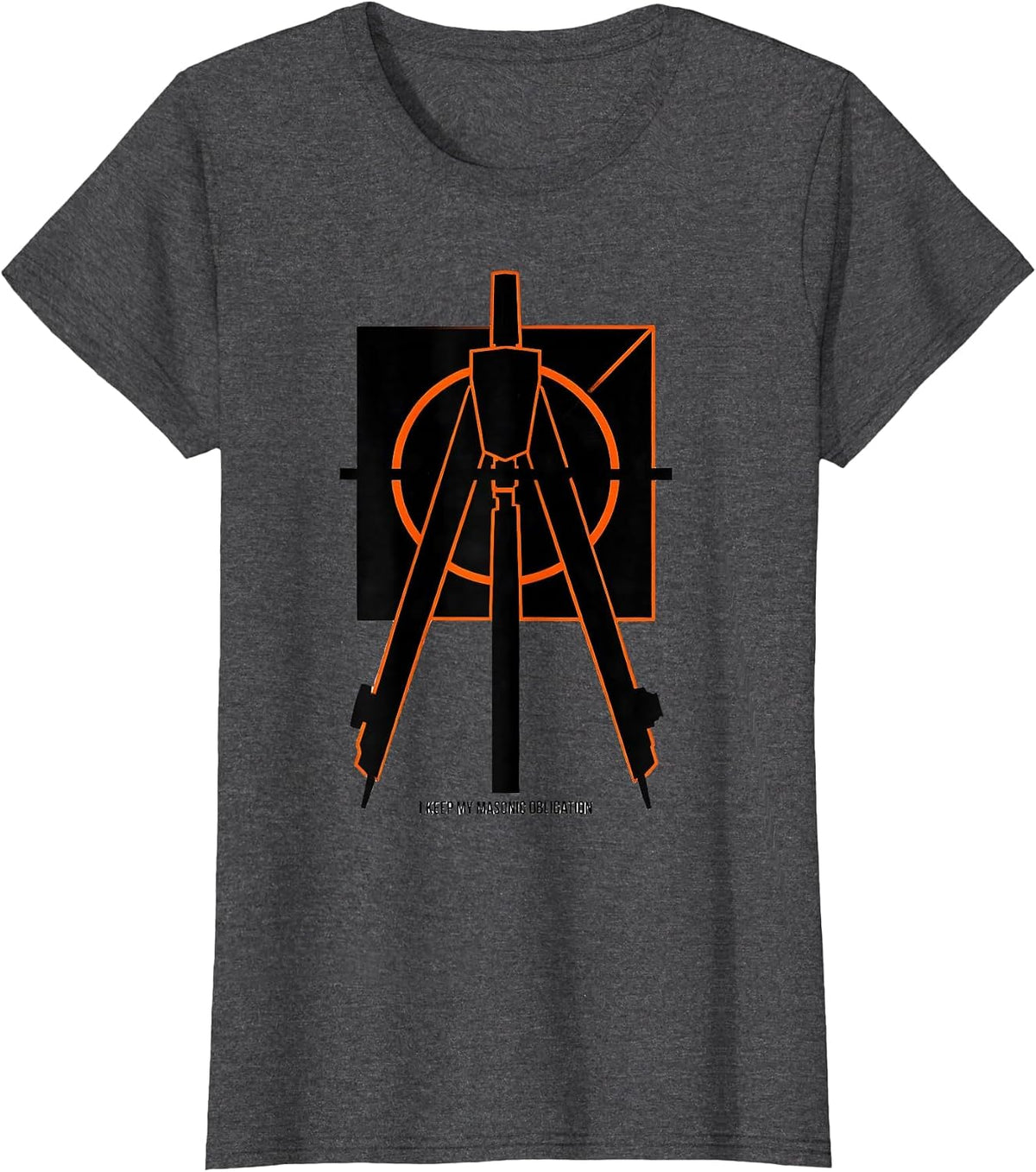 Women's I Keep My Masonic Obligation Brutalist Graphic Freemason T-Shirt - Dark Heather Grey