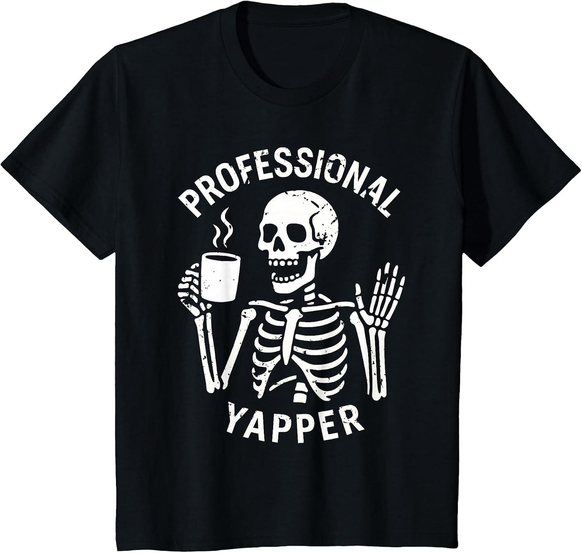 Professional Yapper Shirt Funny Talking Skeleton T-Shirt - Black