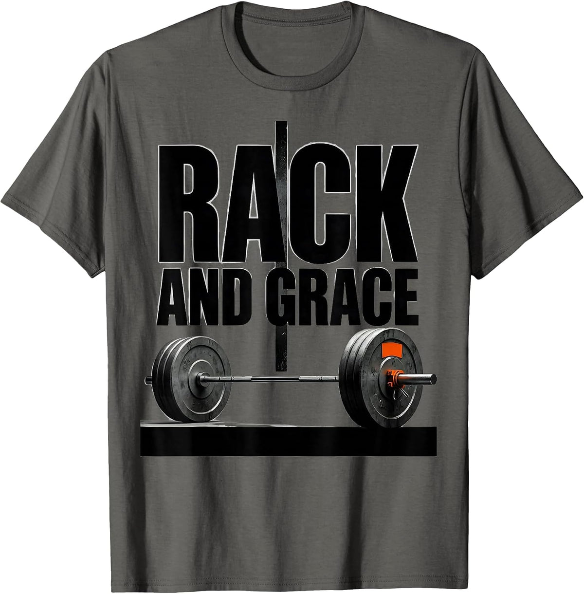 Rack And Grace Brutalist Graphic Christian Gym Deadlifter T-Shirt - Asphalt Grey