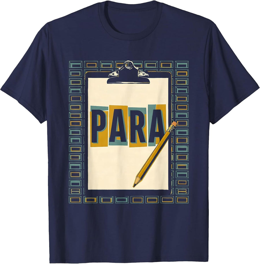 Para Funny Paraprofessional Paraeducator Teacher Aide T-Shirt - Navy Blue