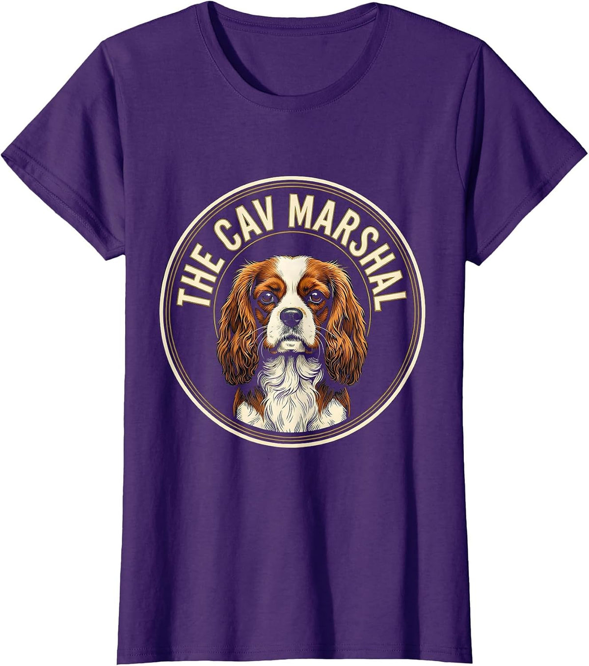 Women's The Cav Marshal Cavalier King Charles Spaniel Owner Funny T-Shirt - Purple