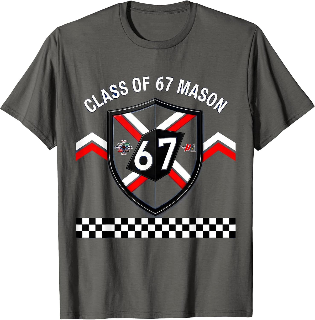 Men's Class of 67 Mason Graduation Design T-Shirt - Asphalt Grey
