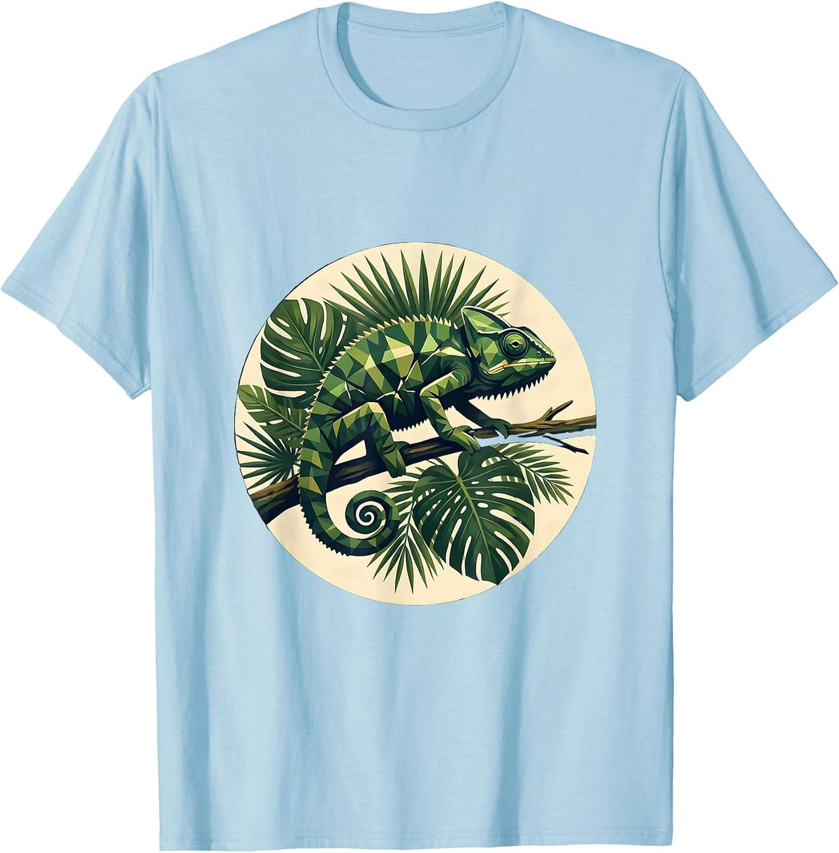 Men's Chameleon Jungle Camo Graphic Design T-Shirt - Baby Blue