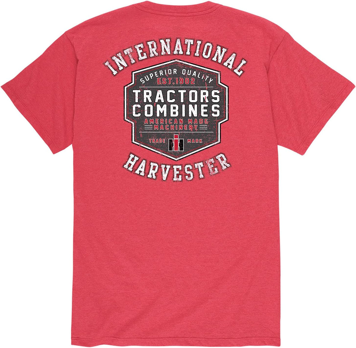 CASE IH Tractors Combines Shield - Men's Short Sleeve Graphic T-Shirt - Heather Red