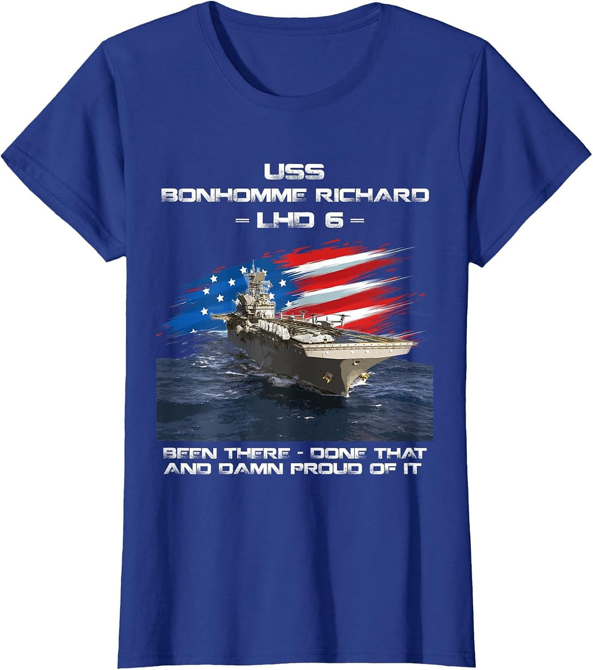 USS Bonhomme Richard LHD-6 Amphibious Storm Ship Veteran T-Shirt - Royal Blue