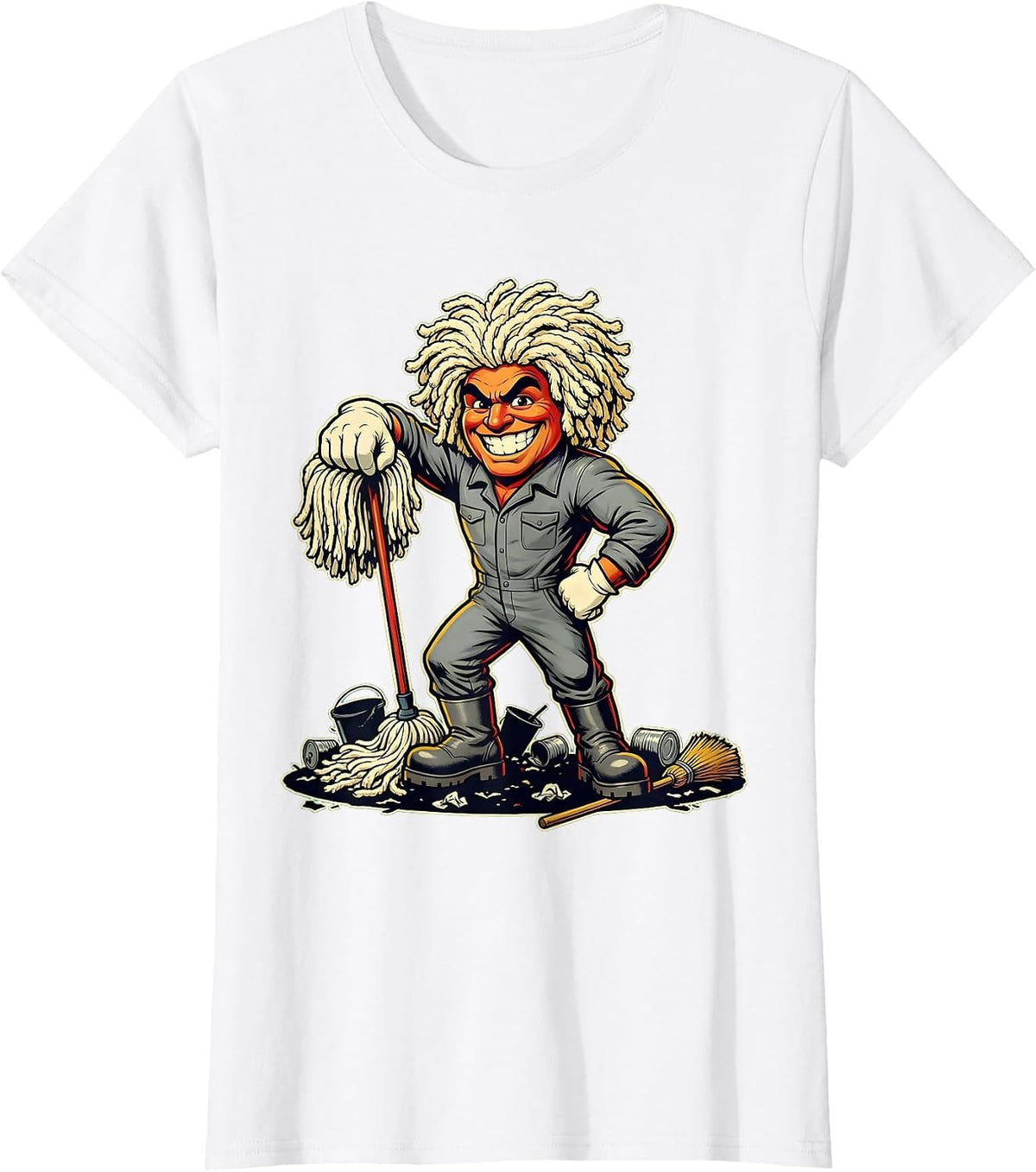 Women's Chaos Coordinator Janitor Battlefield Graphic T-Shirt - White