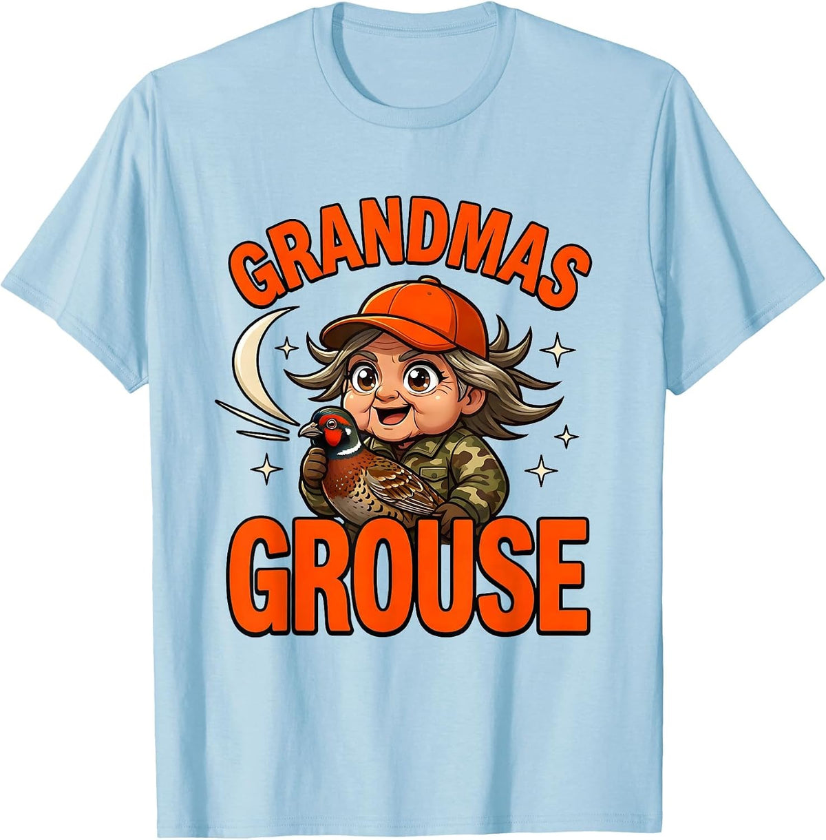 Men's GRANDMAS GROUSE Funny Hunting Grandma Deer Duck Hunter Gift T-Shirt - Baby Blue
