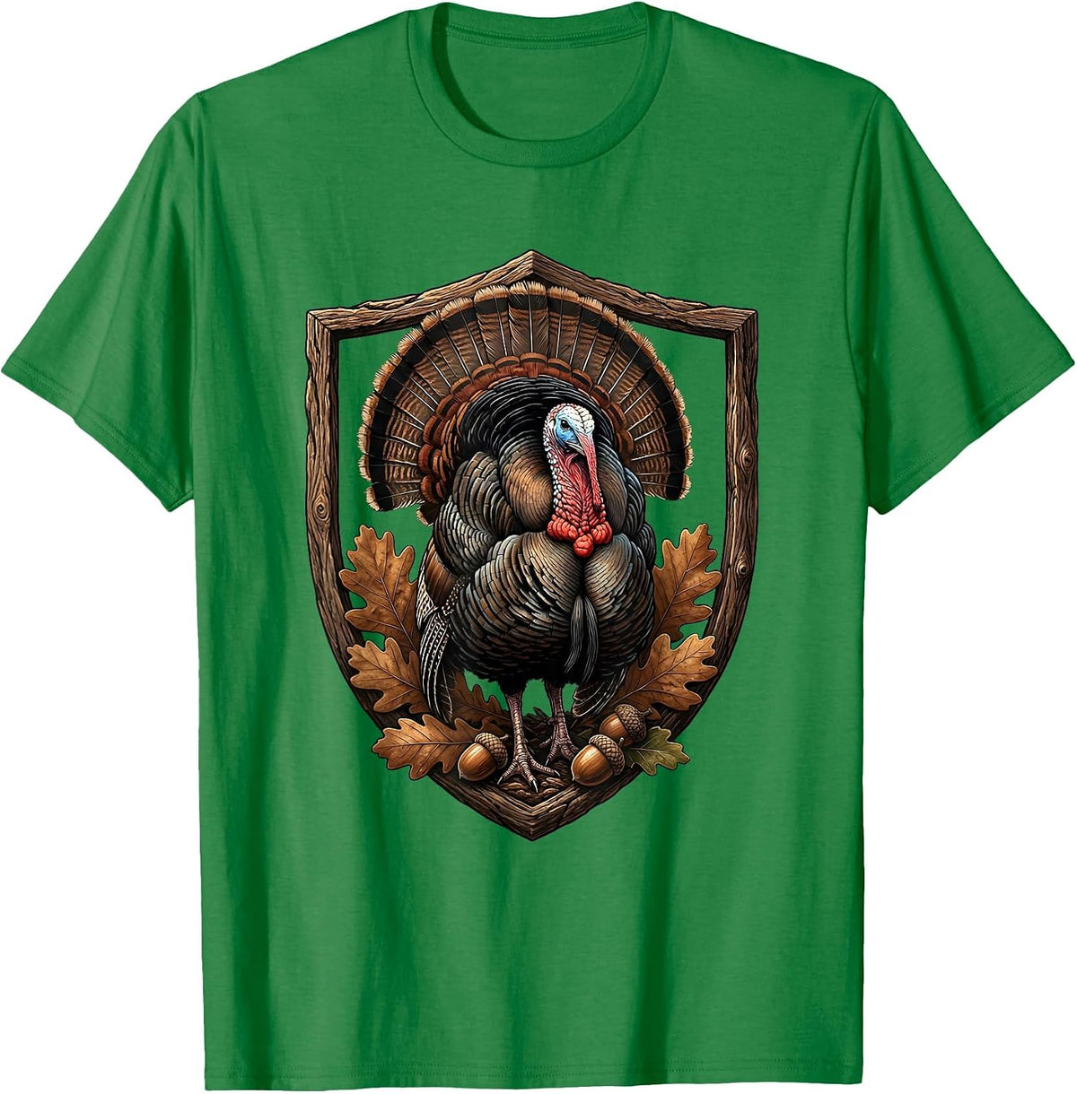 Men's Wild Turkey Strutting Camo Graphic Tee T-Shirt - Kelly Green