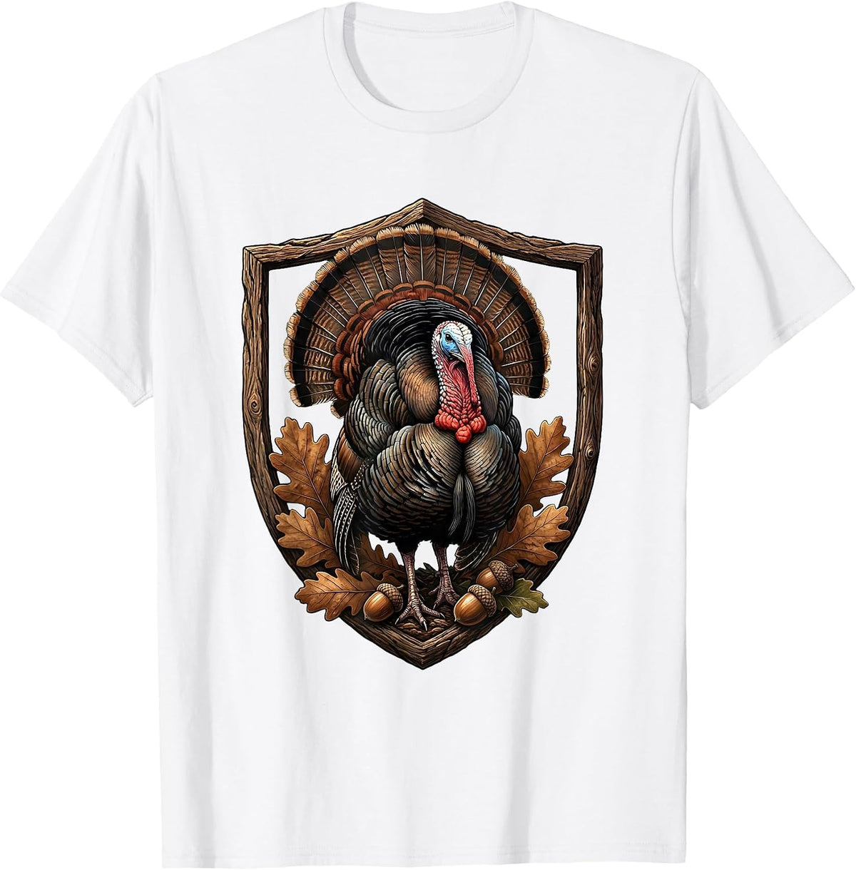 Men's Wild Turkey Strutting Camo Graphic Tee T-Shirt - White