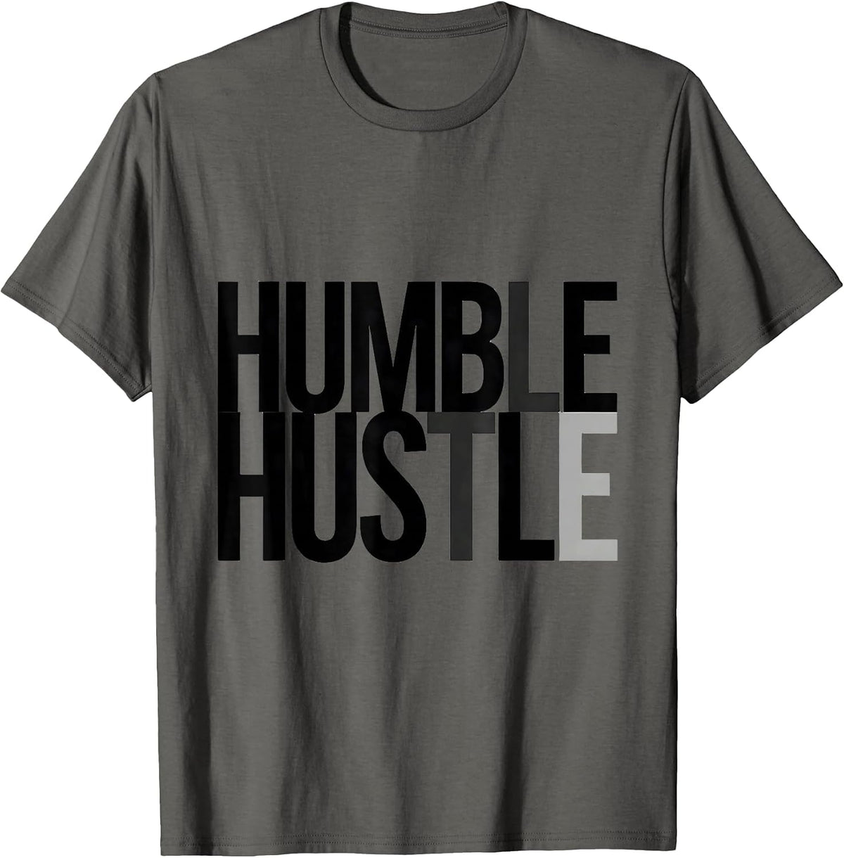 Men's Humble Hustle Funny Gym Rat Gifts T-Shirt - Asphalt Grey