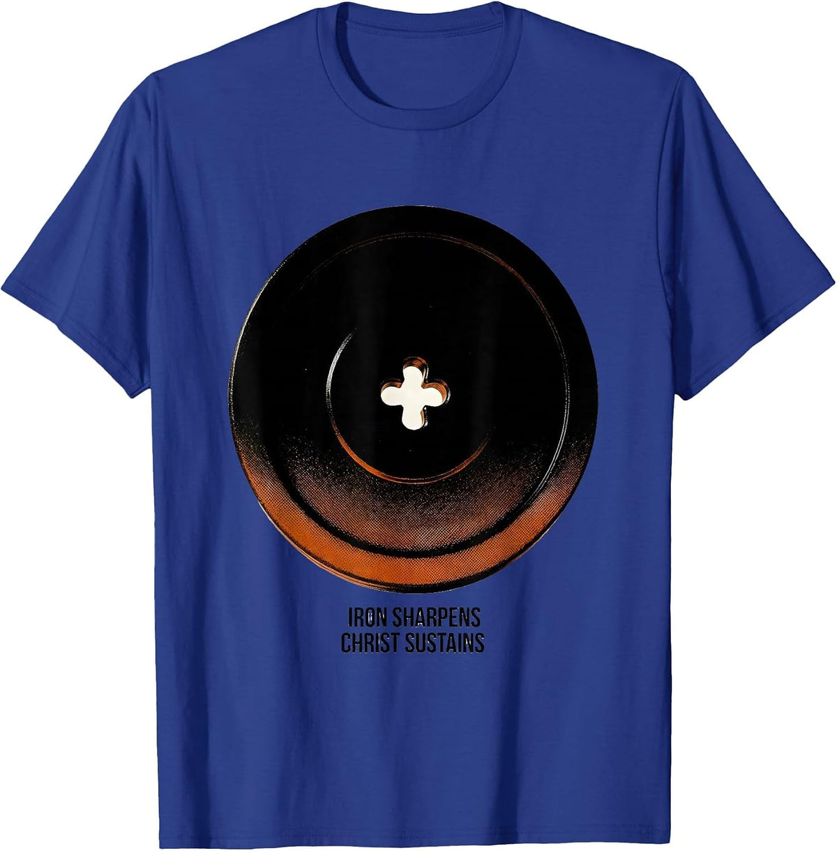 Iron Sharpens, Christ Sustains Faith Workout Gym Lifter Gift T-Shirt - Royal Blue