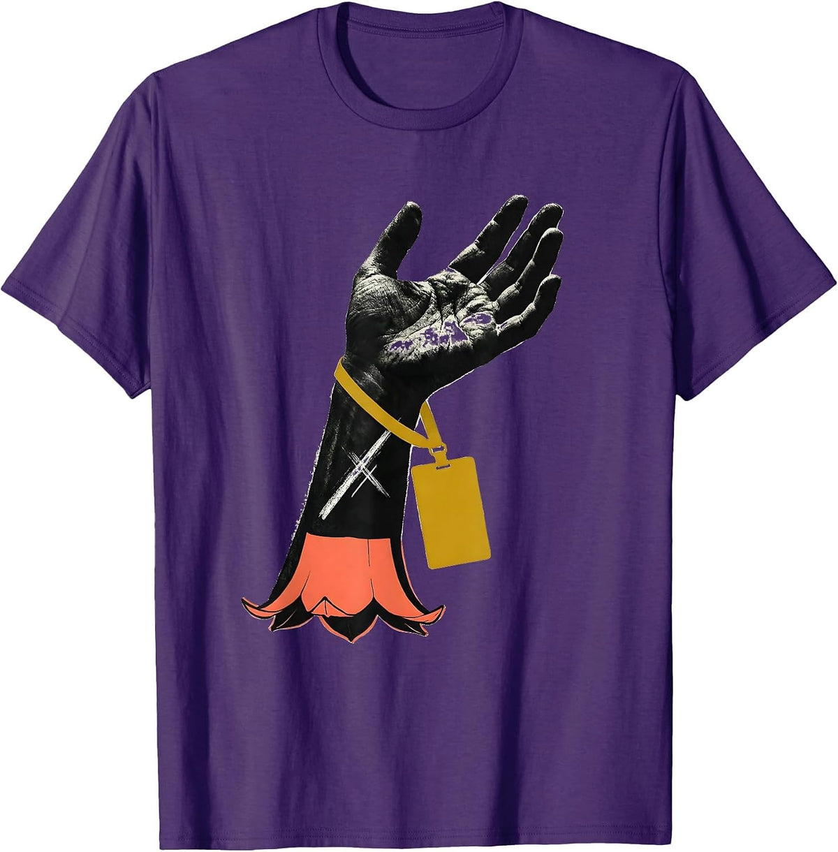 Men's Supportive Forearm Midcentury Modern Social Worker Christmas T-Shirt - Purple
