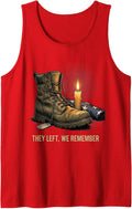 They Left We Remember Memorial Tribute Design Tank Top - Red