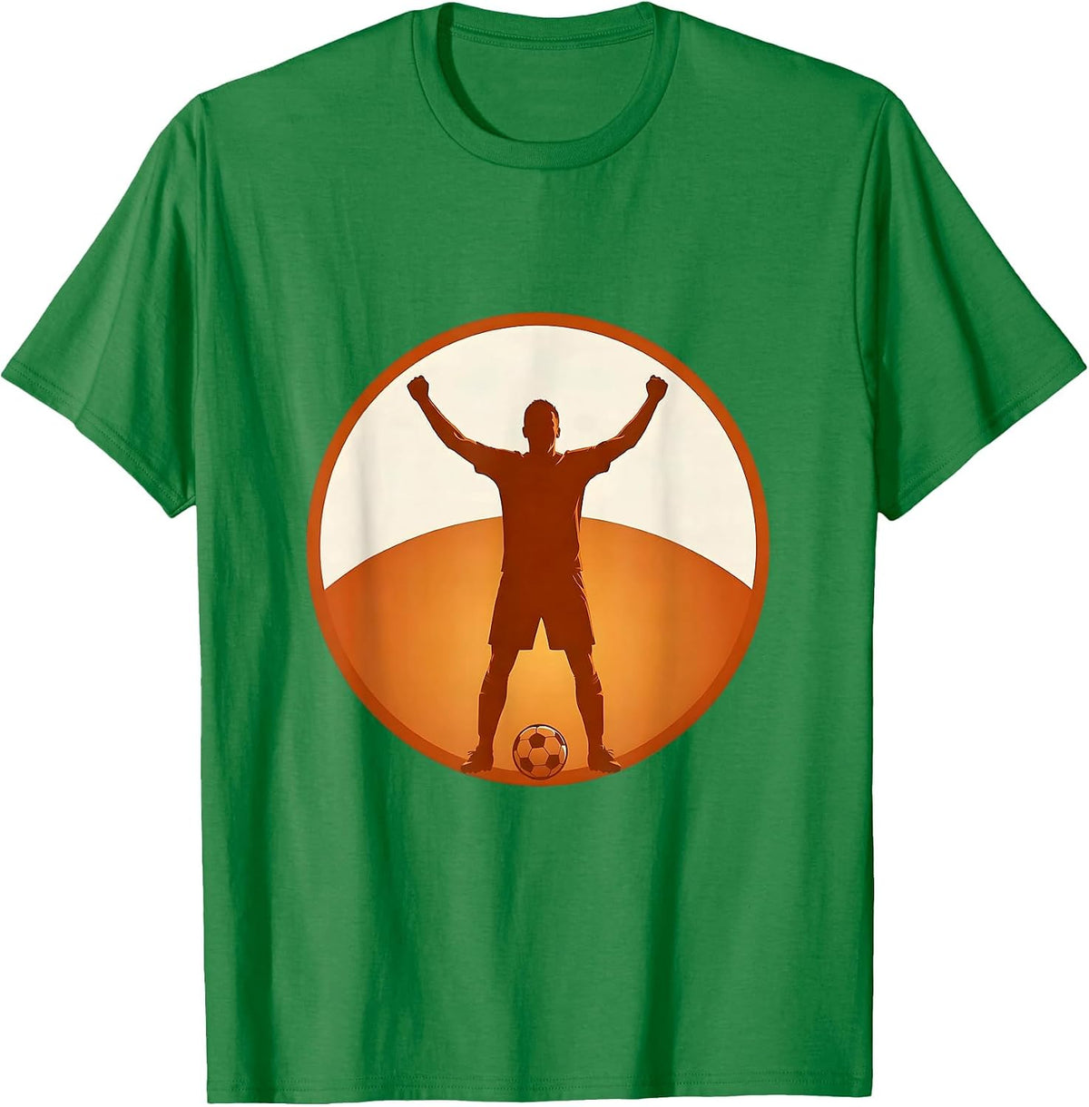 Men's Soccer Dad Cheering at Sunset Graphic Tee T-Shirt - Kelly Green