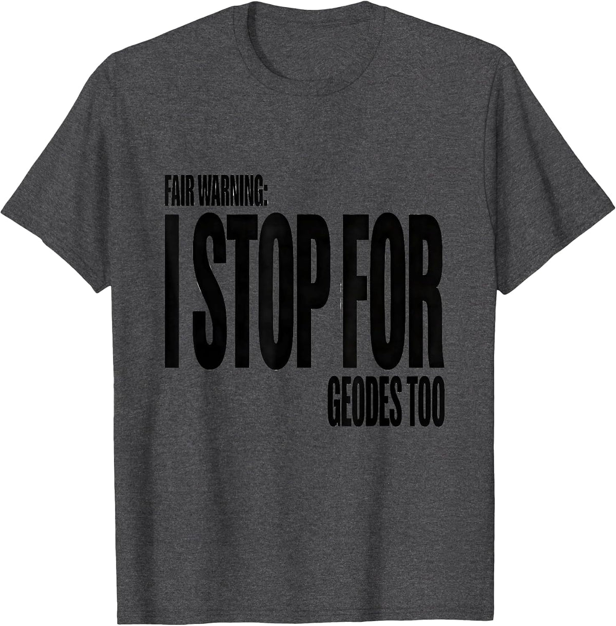Fair Warning: I Stop For Geodes Too Funny Rock Collector T-Shirt - Dark Heather Grey