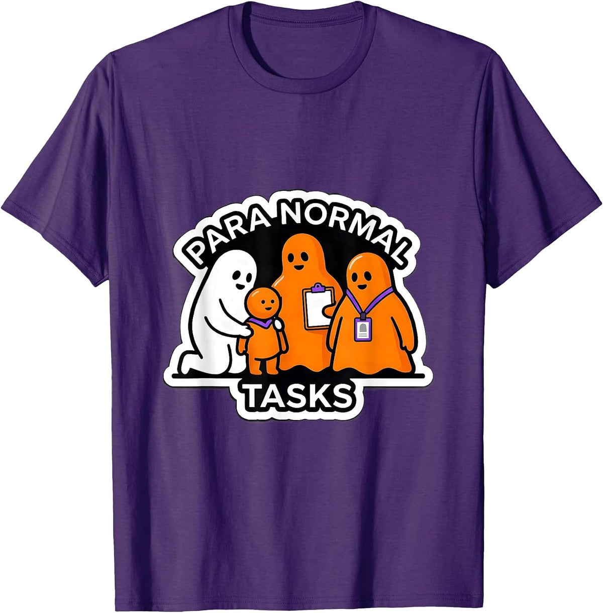 Para Normal Tasks Ghost Paraeducator Halloween Party T-Shirt - Purple