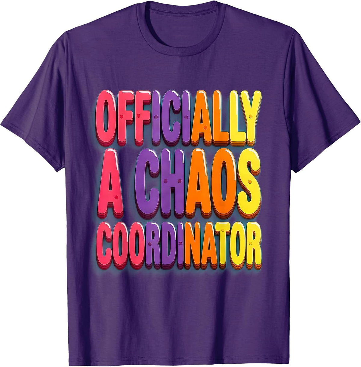 Men's Officially a Chaos Coordinator Funny Design T-Shirt - Purple