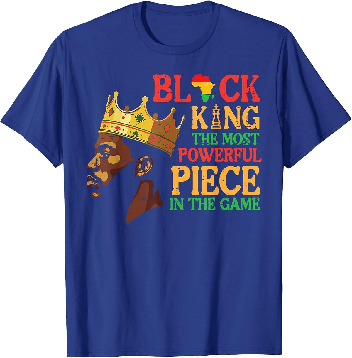 Juneteenth Black King Black History African Dad Men T-Shirt - Royal Blue