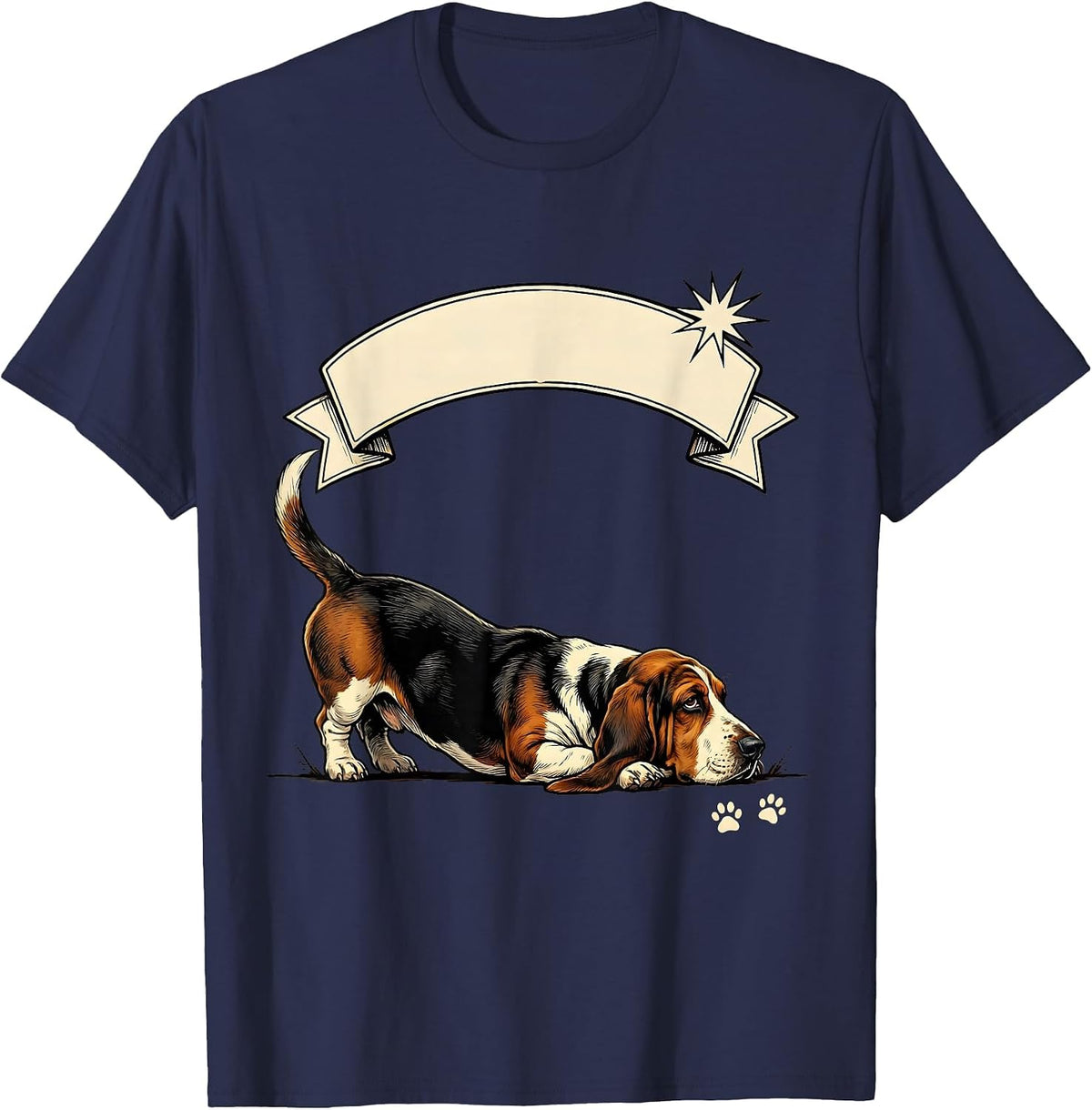 Men's Basset Hound Dog Breed Funny Gift for Dog Lovers T-Shirt - Navy Blue