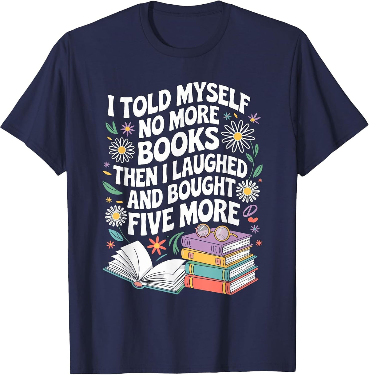 Reading Teacher for Readers and Bookworms T-Shirt - Navy Blue