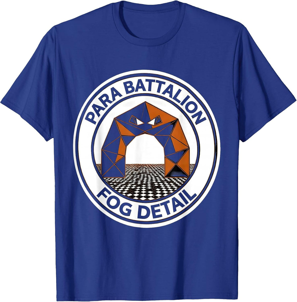 Men's Para Battalion Fog Detail Geometric Paraeducator Halloween T-Shirt - Royal Blue