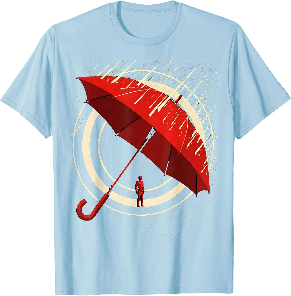 Men's Social Worker Umbrella Shield Graphic Design T-Shirt - Baby Blue