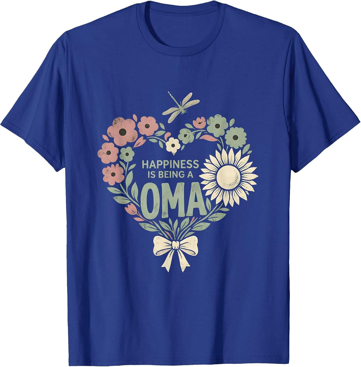 Men's Happiness Is Being A Oma Floral Boho Grandma Mother's Day T-Shirt - Royal Blue