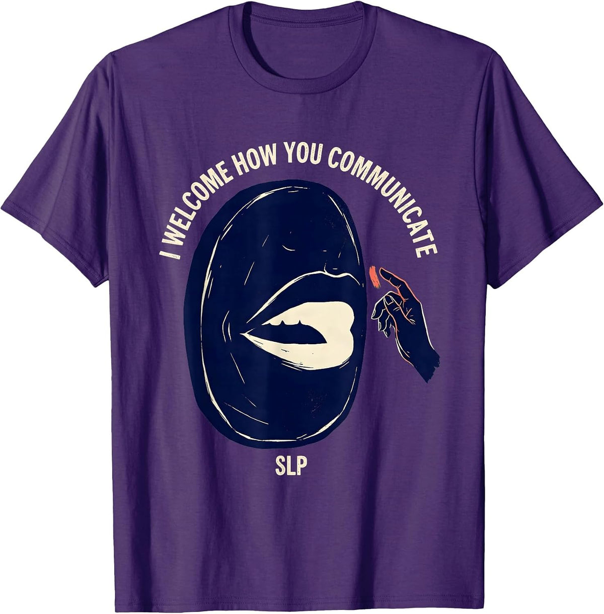 Men's I Welcome How You Communicate SLP Speech Language T-Shirt - Purple