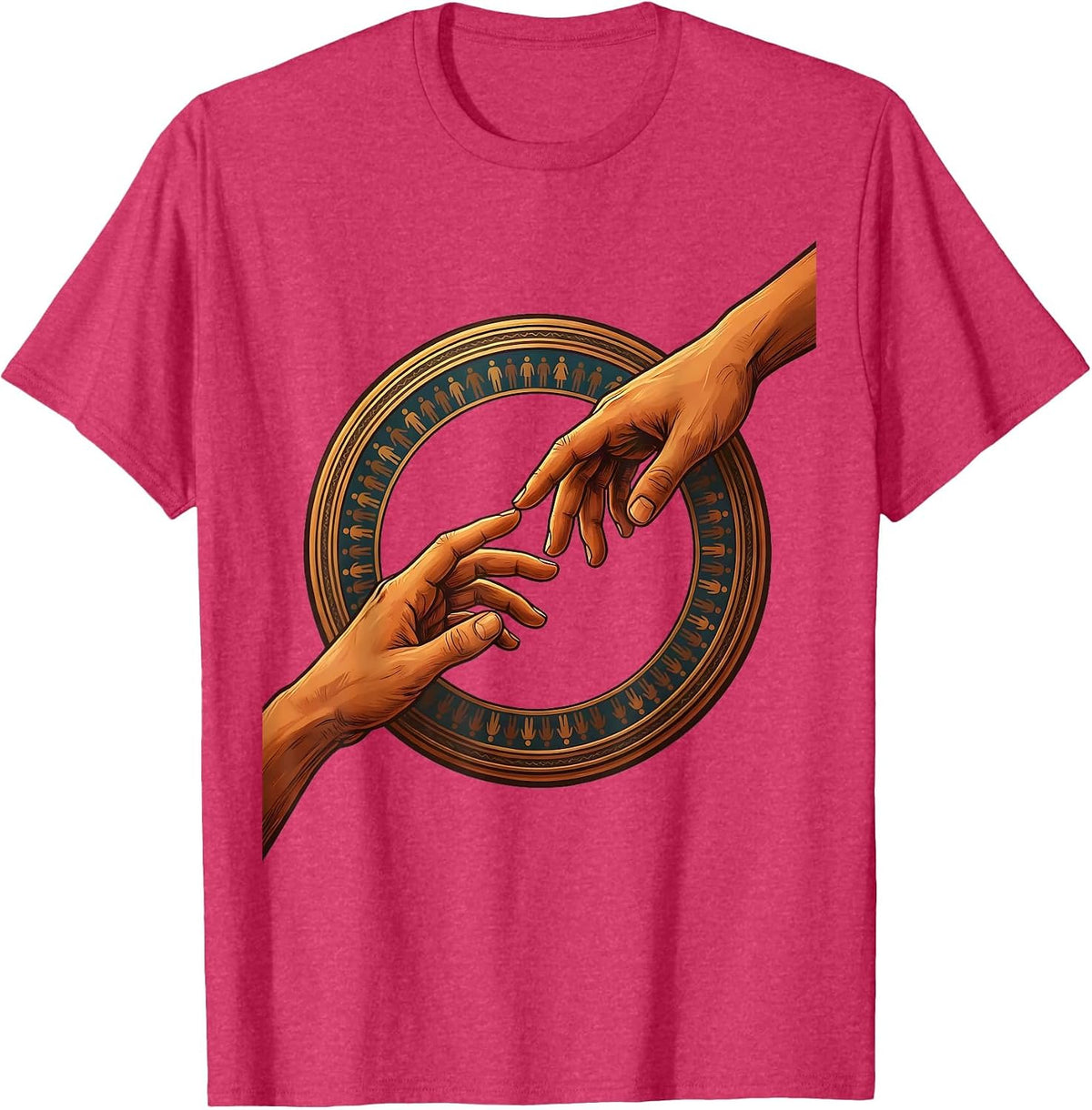 Social Worker Reaching Hands Connection Graphic T-Shirt - Red Heather