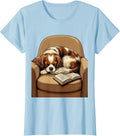 Women's Cavalier King Charles Spaniel Dog Lover Art Illustration T-Shirt - Baby Blue
