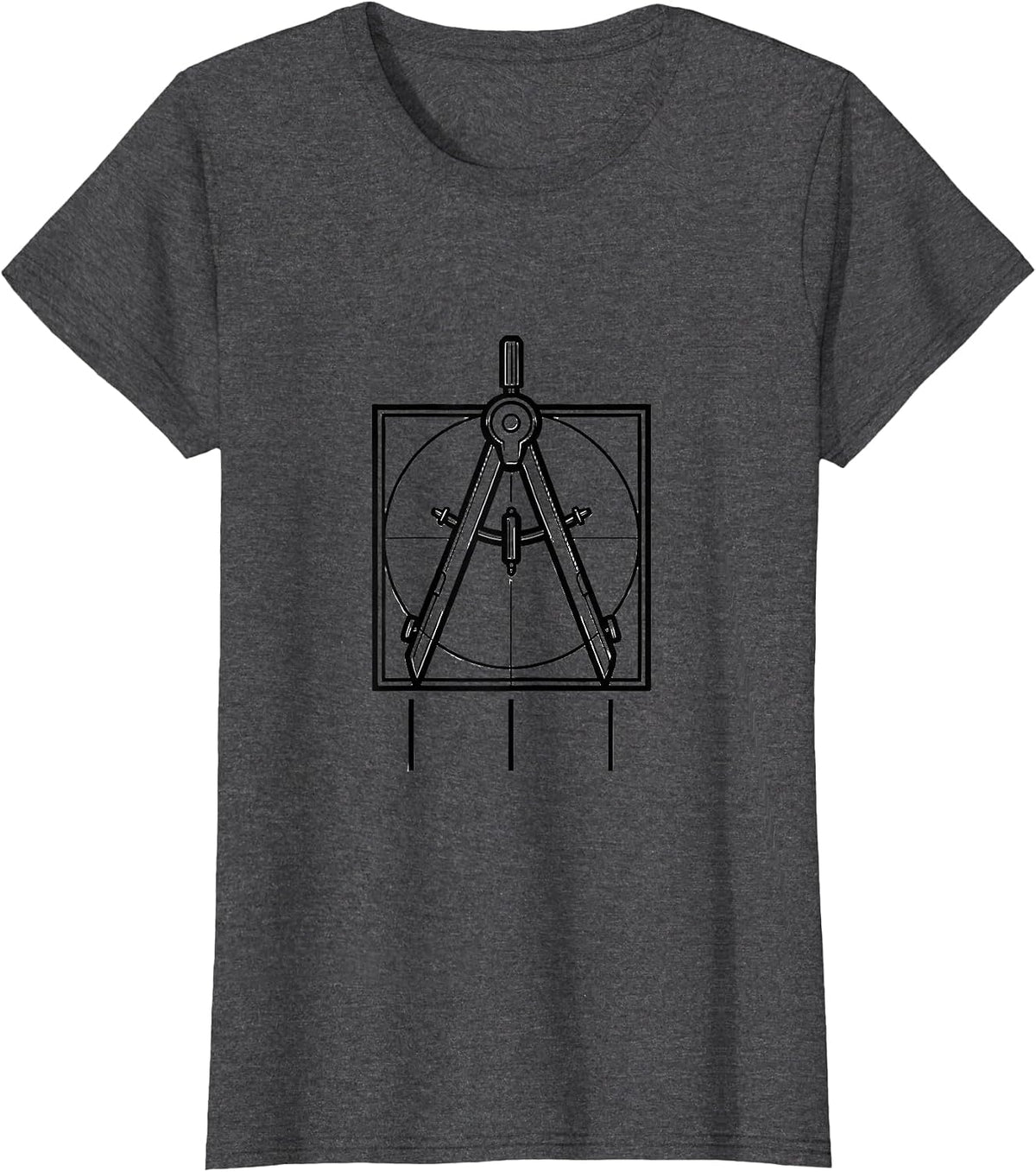 Women's Square and Compasses Freemason Fraternal Pride T-Shirt - Dark Heather Grey