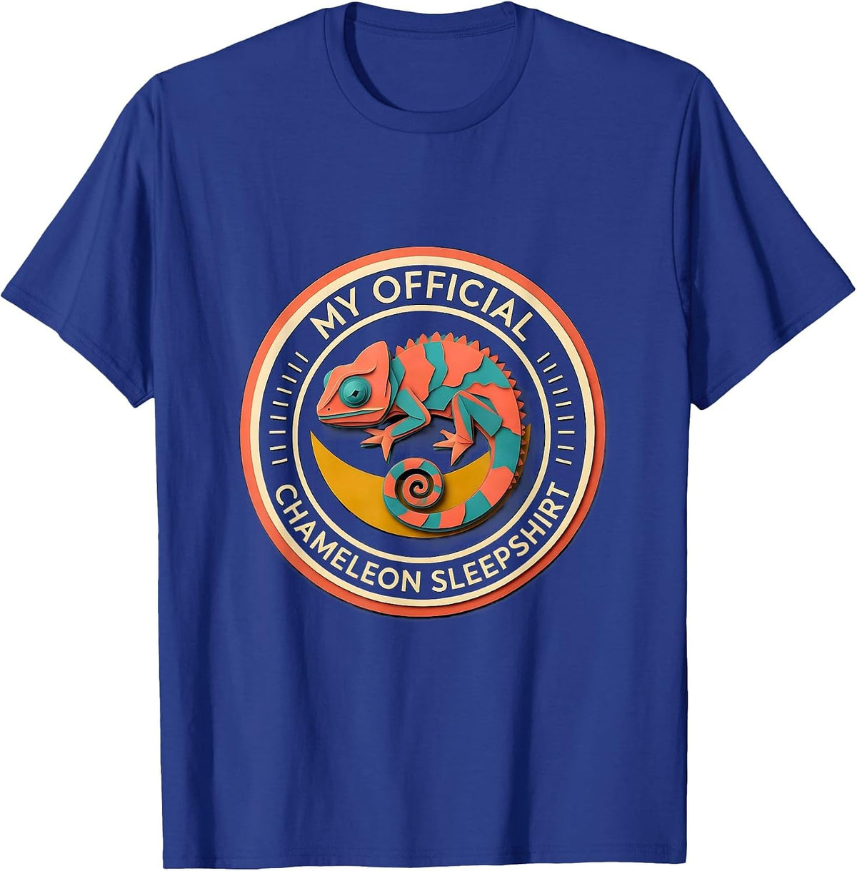 Men's My Official Chameleon Sleepshirt Cute Animal Lover Pajama T-Shirt - Royal Blue