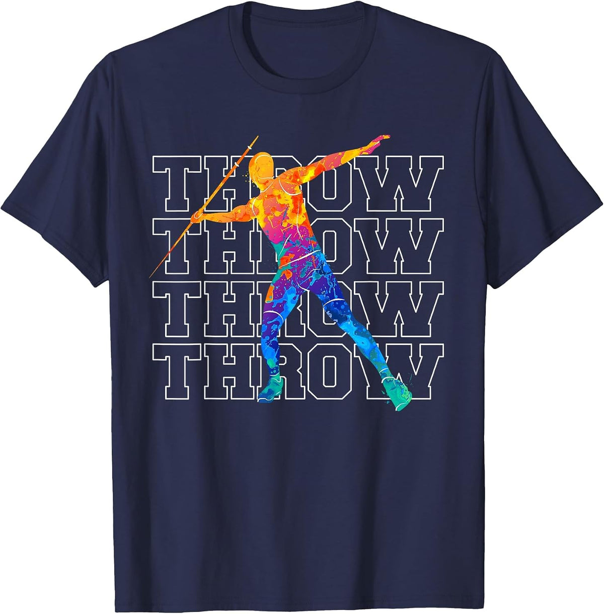 Javelin Throw Athlete Track and Field Sport Javelin Throw T-Shirt - Navy Blue