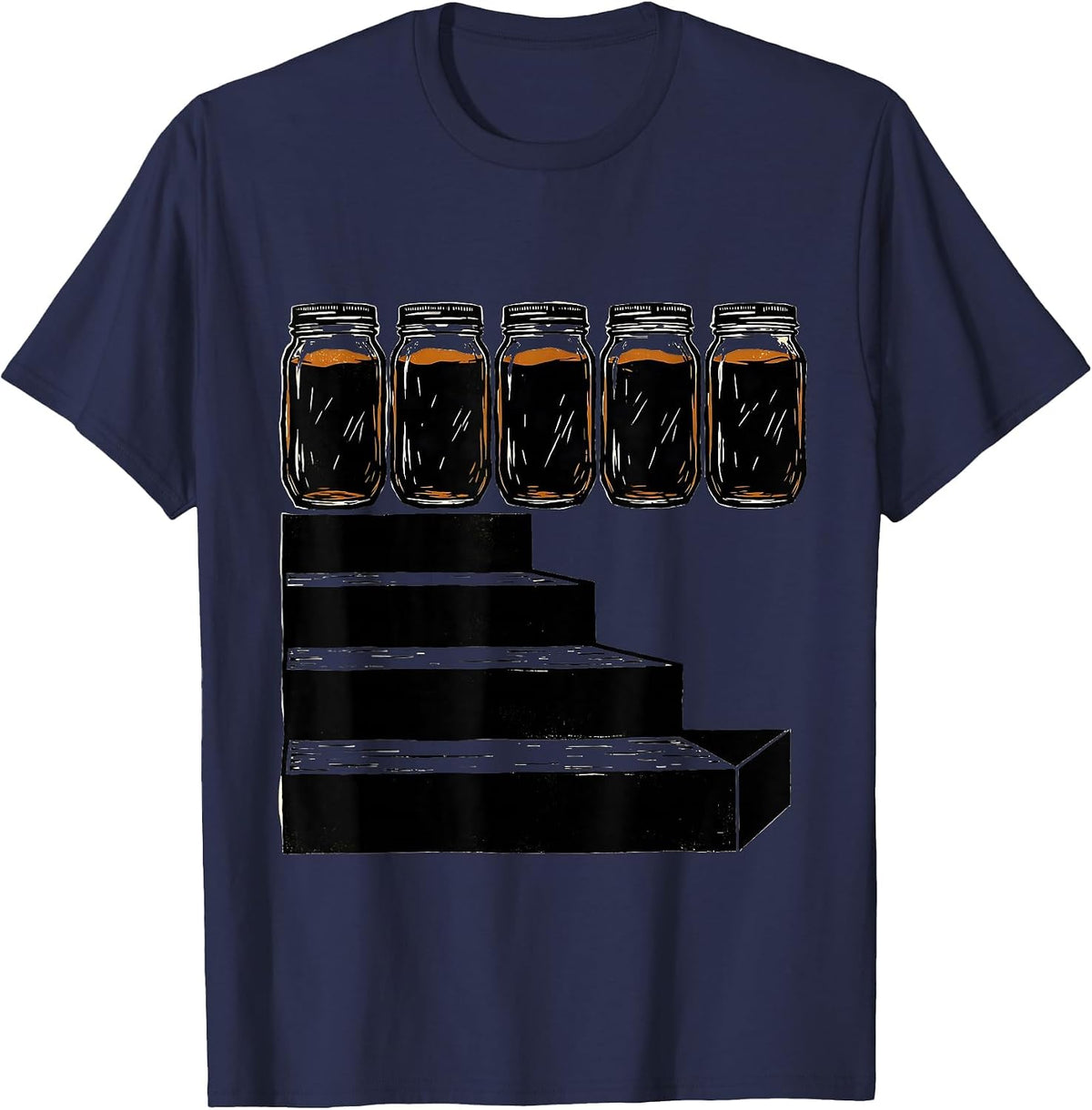 Sweet Tea Mason Jar Southern Pride College Fan T-Shirt - Navy Blue