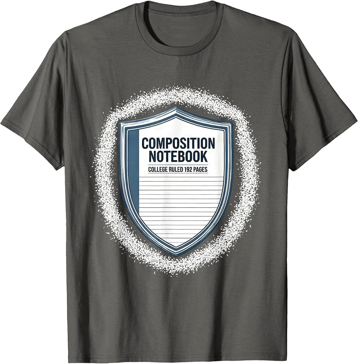 Composition Notebook College Ruled 192 Pages Teacher T-Shirt - Asphalt Grey