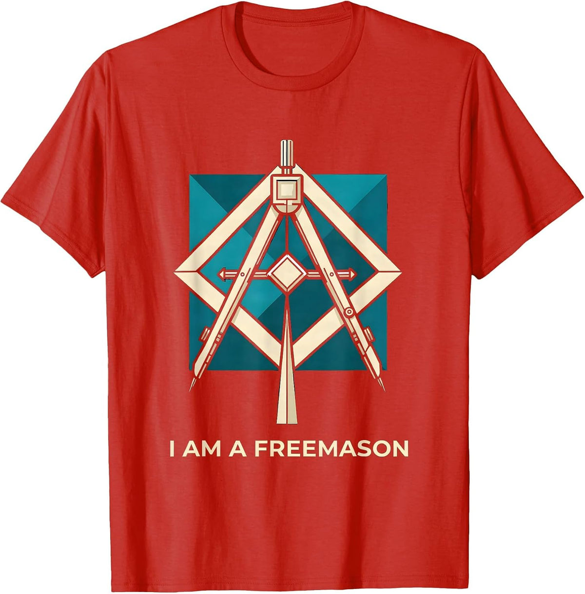 Men's I Am A Freemason Masonic Square And Compass Fraternal Pride T-Shirt - Red