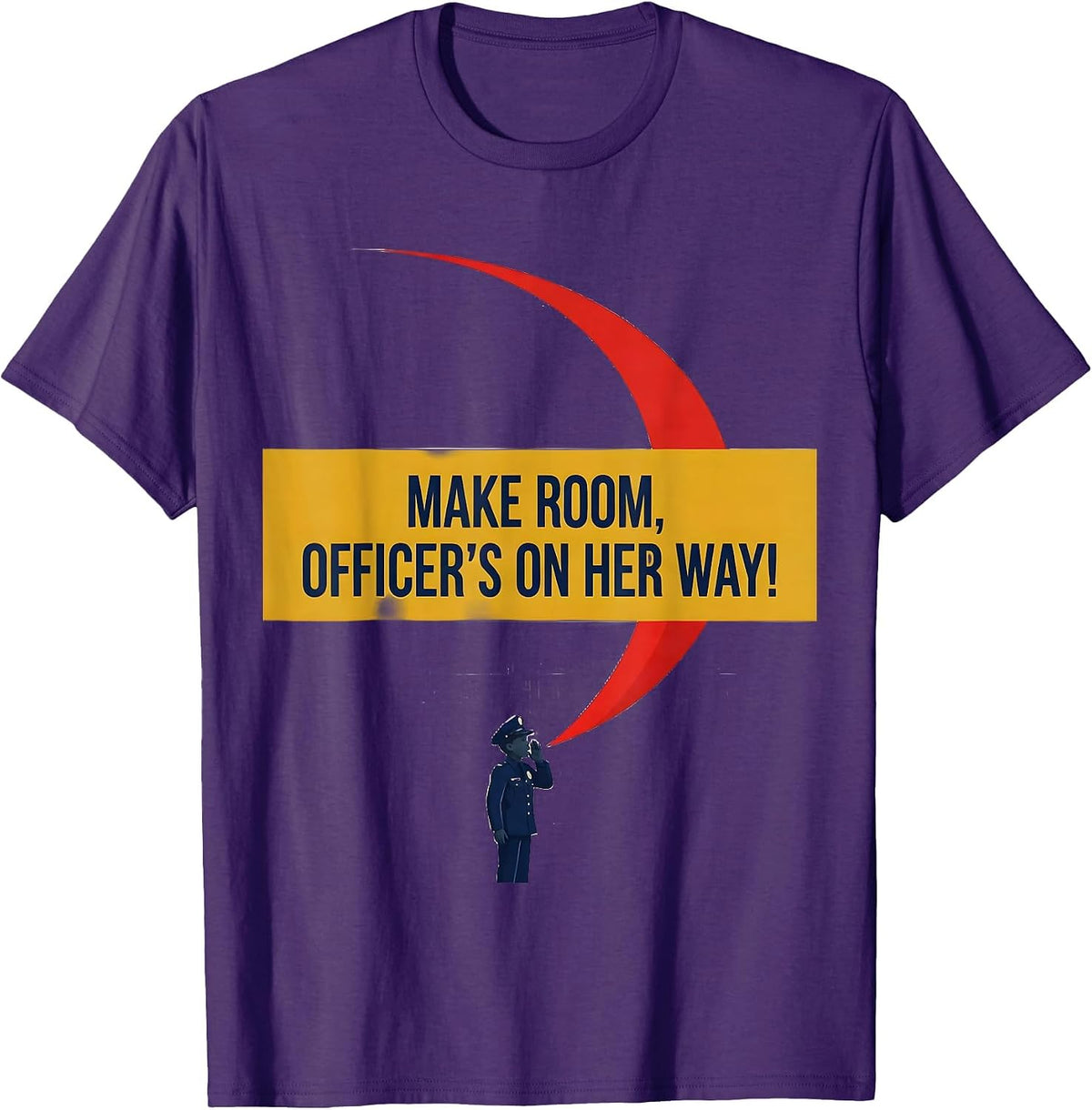 Make Room Officer's On Her Way Funny Police Officer Kids T-Shirt - Purple