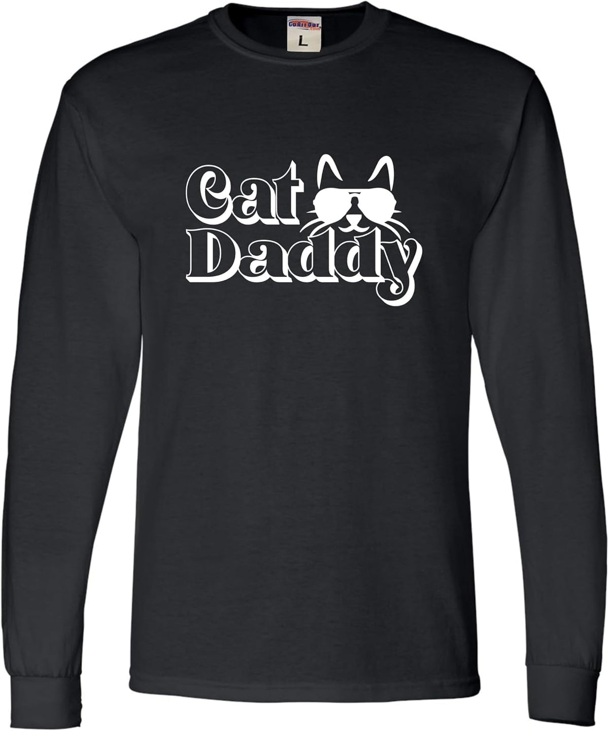 Go All Out Cat Daddy Funny Cat Dad Cat Lovers Gift Idea Mens Long Sleeve T-Shirt - Mens Black