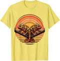 Men's Twin Day Matching Chameleons on a Branch Design T-Shirt - Lemon Yellow