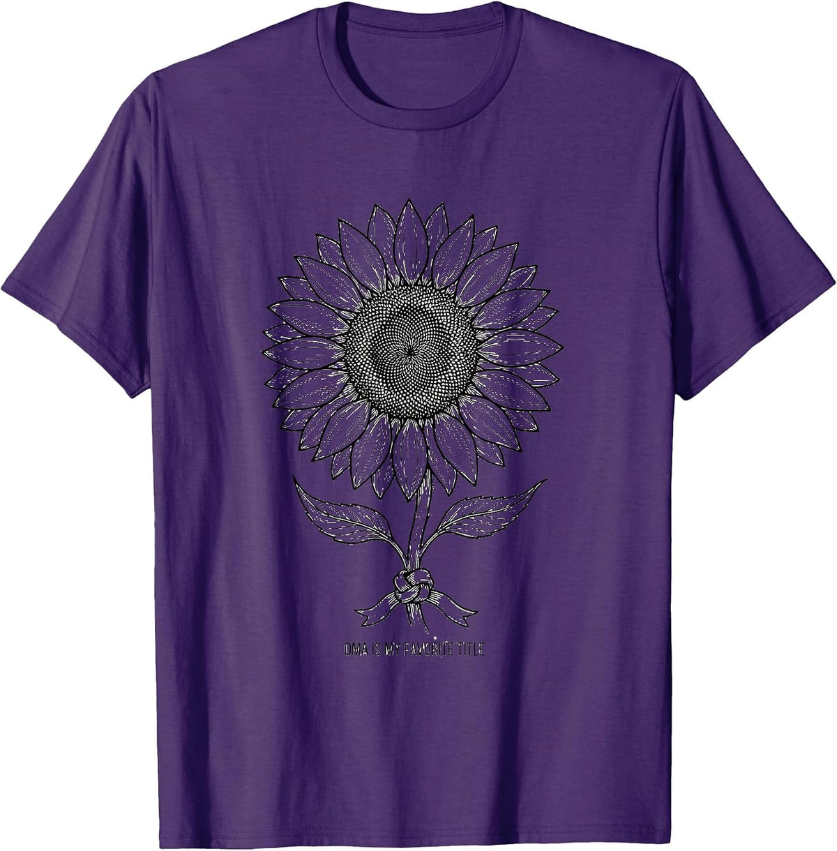 Oma Is My Favorite Title Sentimental Grandma Sunflower T-Shirt - Purple
