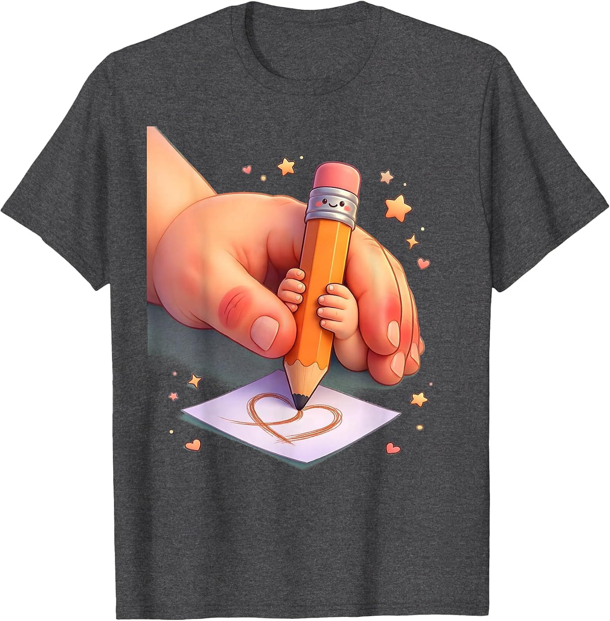 Sped Teacher Guiding Hand Graphic Design T-Shirt - Dark Heather Grey