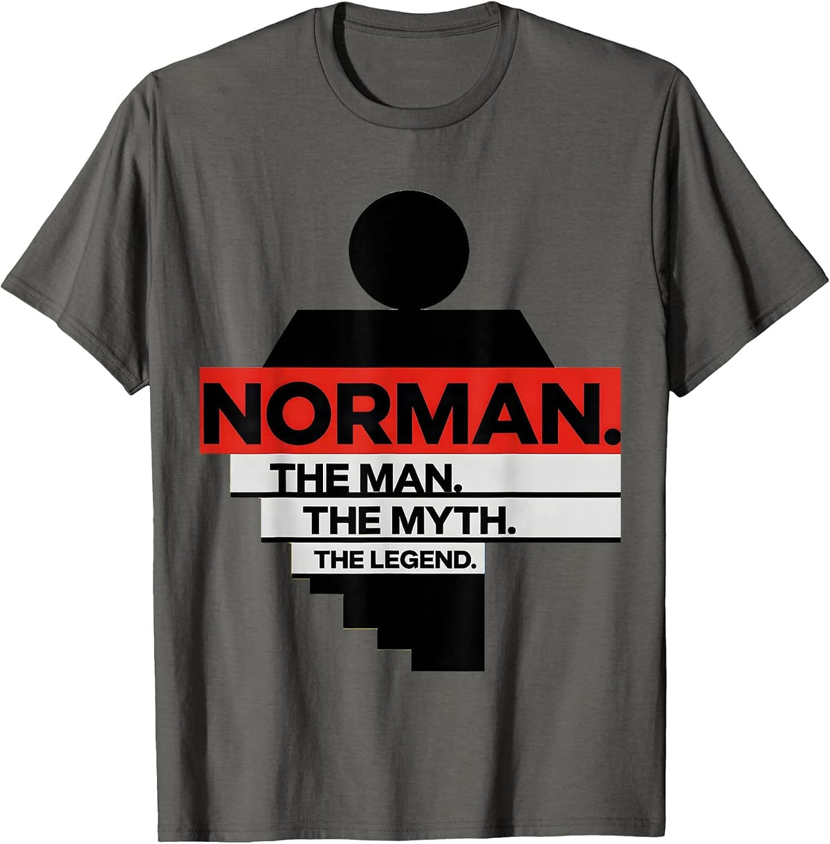 NORMAN THE MAN THE MYTH THE LEGEND Funny Personalized Gift T-Shirt - Asphalt Grey