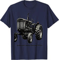 I Know What An Old Tractor Can Do Vintage Farmer Humor T-Shirt - Navy Blue