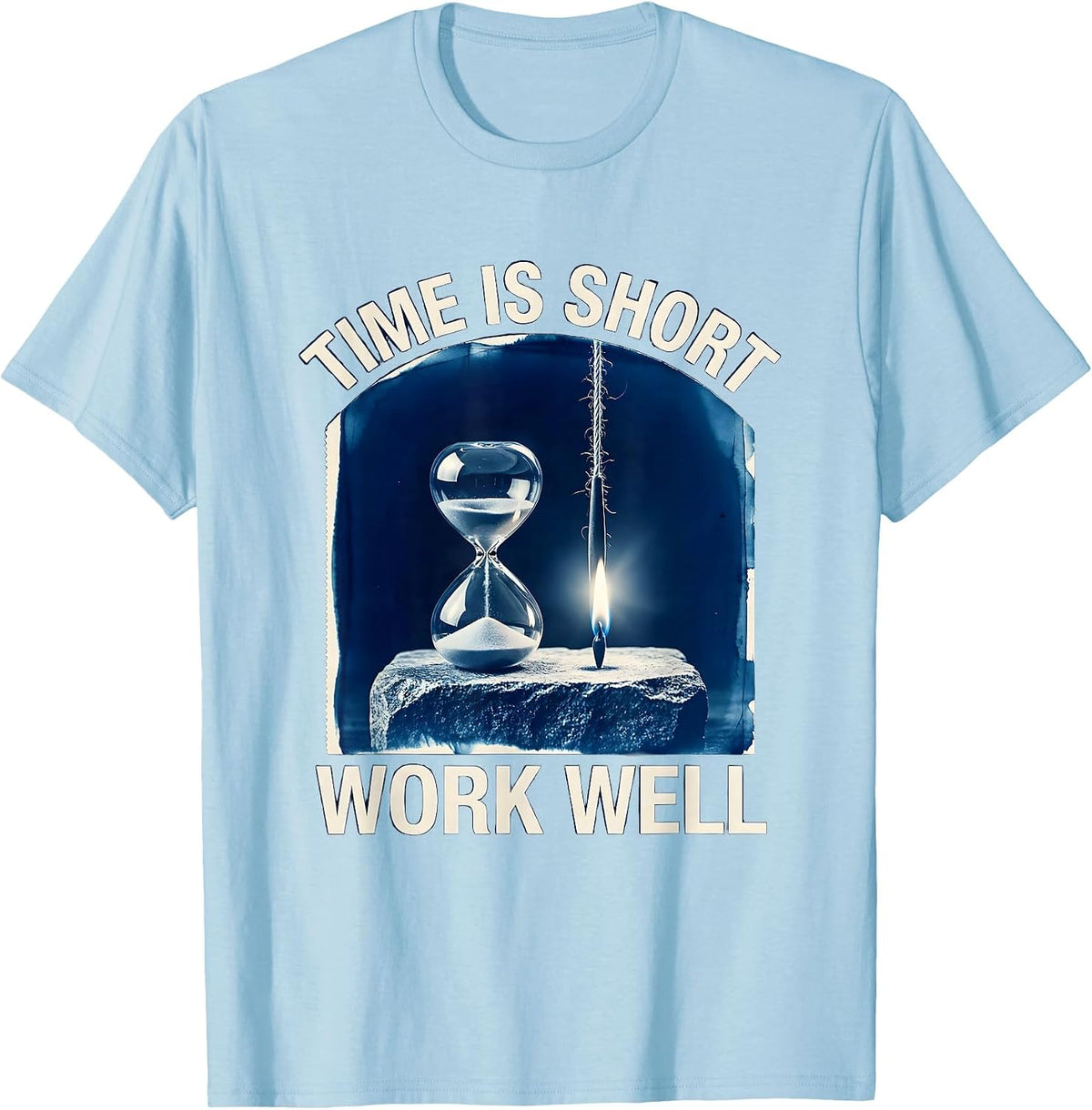 Men's Time Is Short Work Well Masonic Freemason Fraternal Pride T-Shirt - Baby Blue