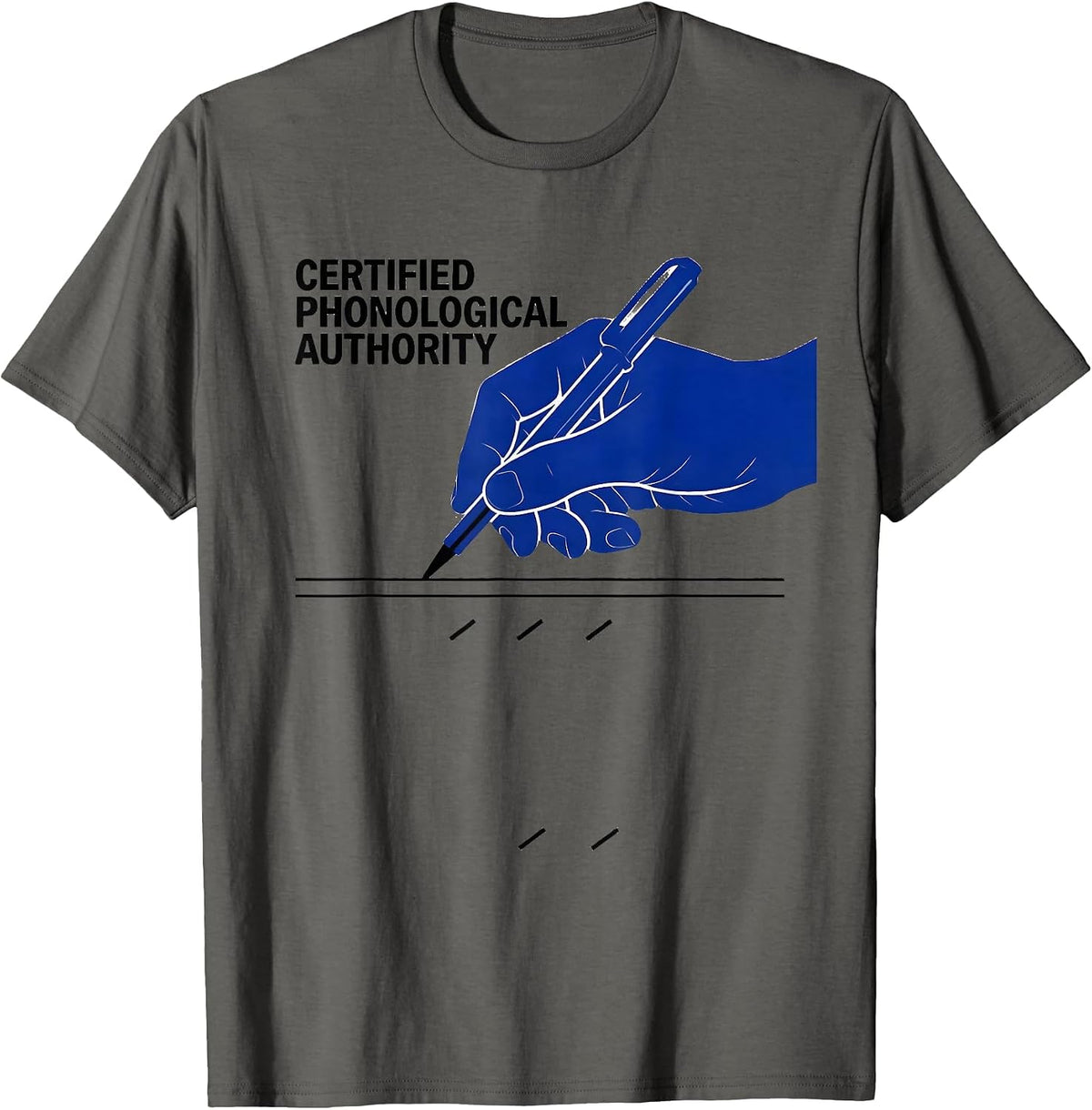 Certified Phonological Authority Retro Speech-Language T-Shirt - Asphalt Grey