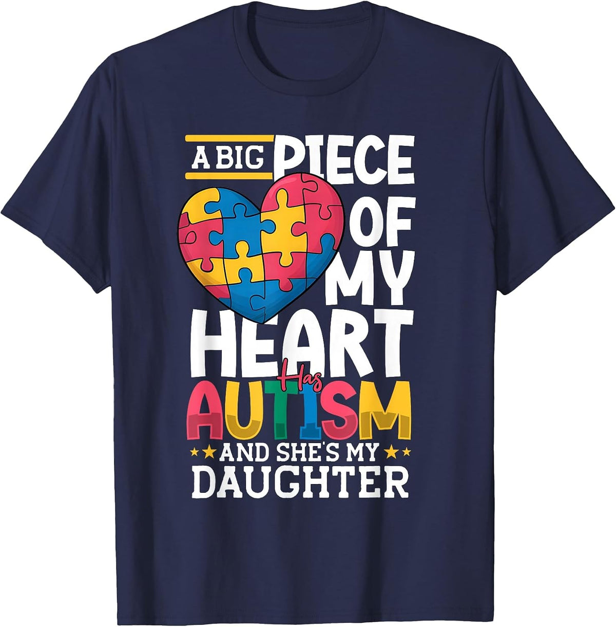 Autism Daughter Mom & Dad, ASD Autism Spectrum Disorder T-Shirt - Navy Blue