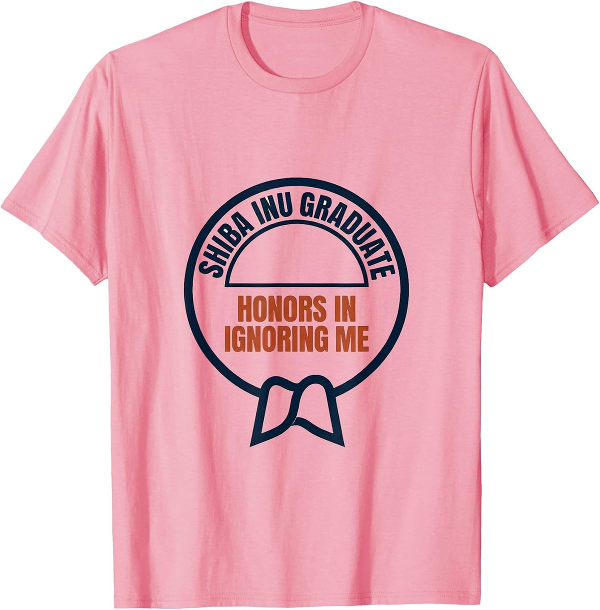Men's Shiba Inu Graduate, Honors In Ignoring Me Funny Dog Lover T-Shirt - Pink