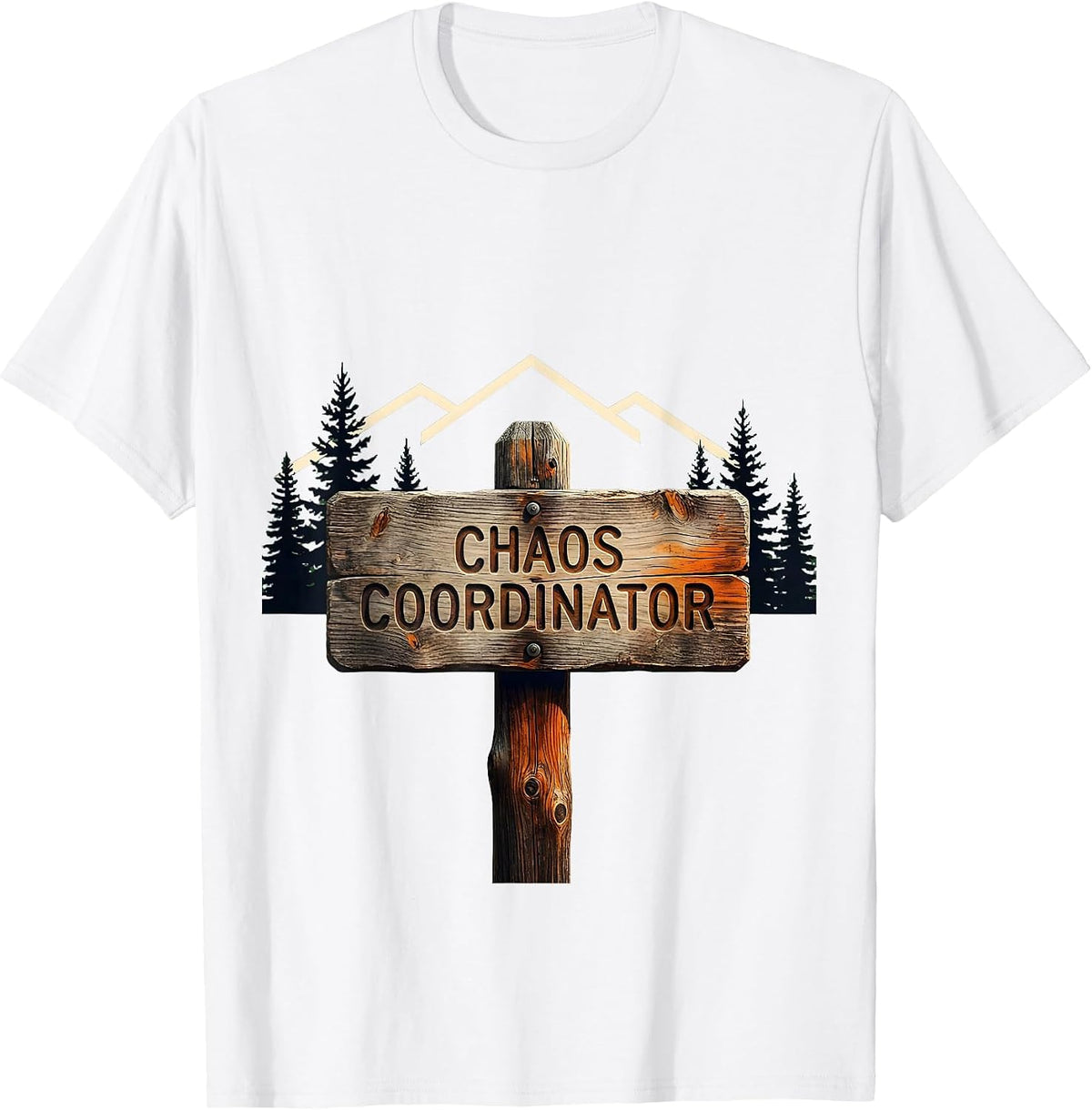 Men's Chaos Coordinator Funny Design T-Shirt - White