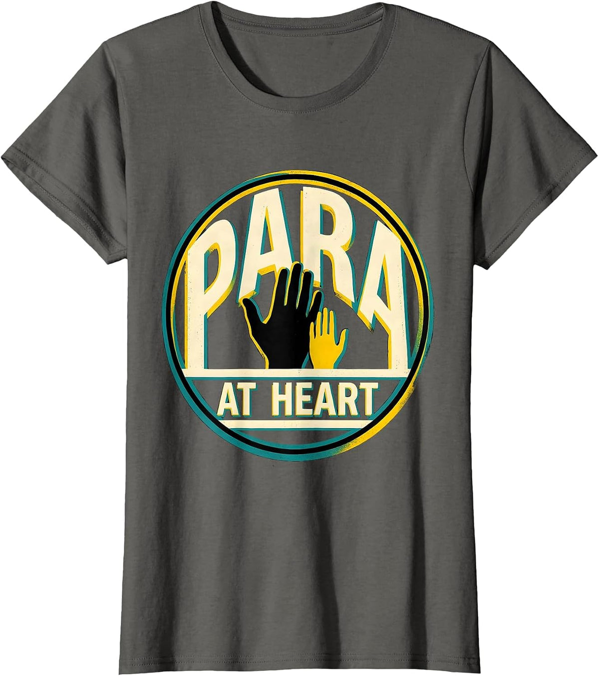 Women's Para At Heart Funny Paraprofessional Paraeducator School T-Shirt - Asphalt Grey